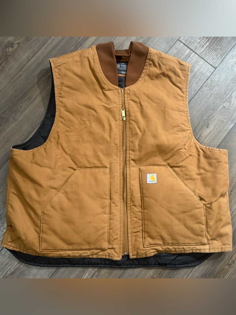Vintage Carhartt V01 BRN Brown Duck Quilted Work Vest Men’s 3XL EUC